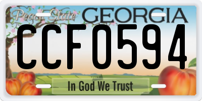 GA license plate CCF0594