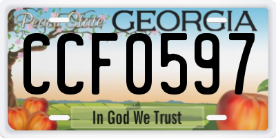 GA license plate CCF0597