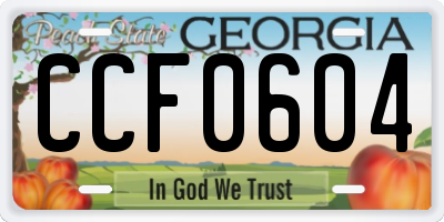 GA license plate CCF0604
