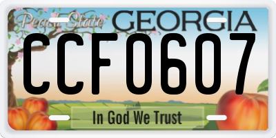 GA license plate CCF0607