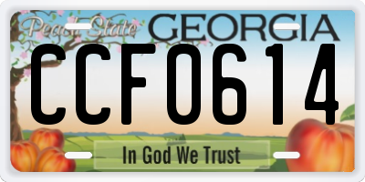 GA license plate CCF0614