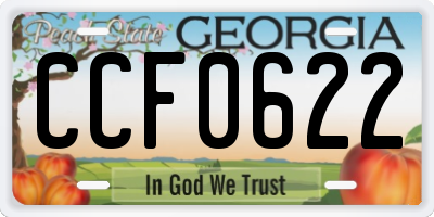 GA license plate CCF0622