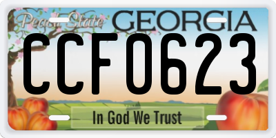 GA license plate CCF0623