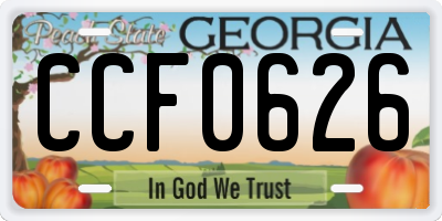 GA license plate CCF0626