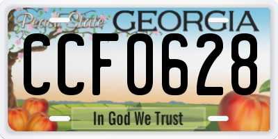 GA license plate CCF0628