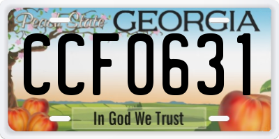 GA license plate CCF0631
