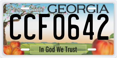 GA license plate CCF0642