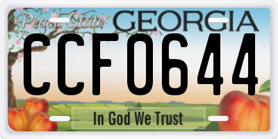 GA license plate CCF0644