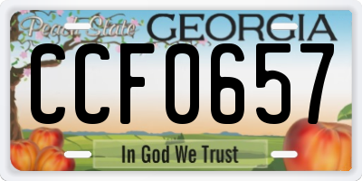 GA license plate CCF0657