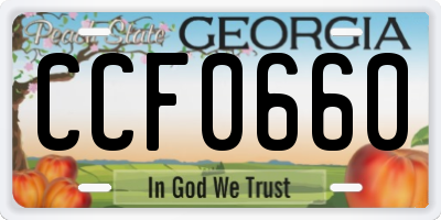 GA license plate CCF0660