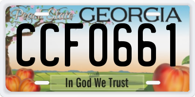 GA license plate CCF0661