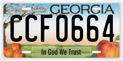 GA license plate CCF0664