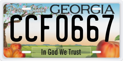 GA license plate CCF0667