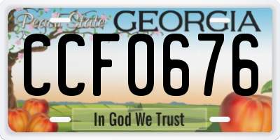 GA license plate CCF0676
