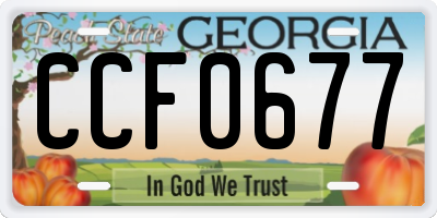 GA license plate CCF0677