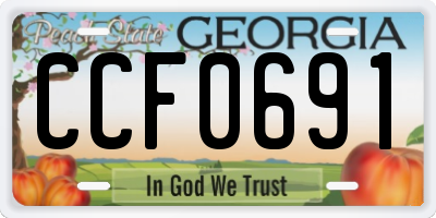 GA license plate CCF0691