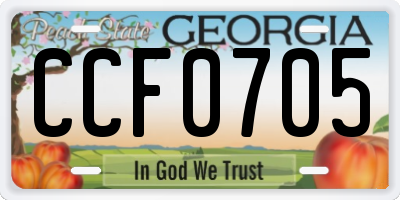 GA license plate CCF0705