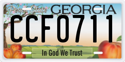 GA license plate CCF0711