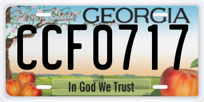 GA license plate CCF0717
