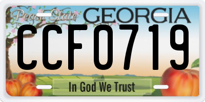 GA license plate CCF0719