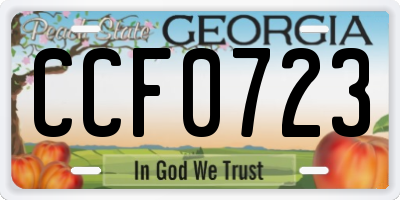 GA license plate CCF0723