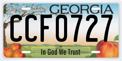 GA license plate CCF0727