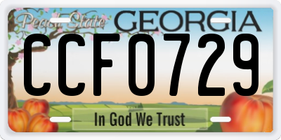 GA license plate CCF0729