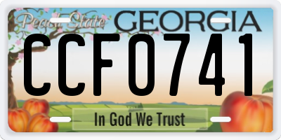 GA license plate CCF0741