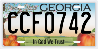GA license plate CCF0742