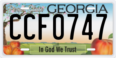 GA license plate CCF0747