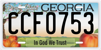 GA license plate CCF0753