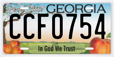 GA license plate CCF0754