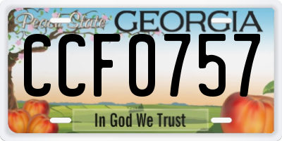 GA license plate CCF0757