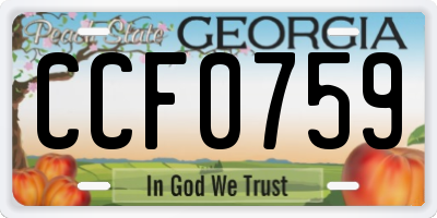 GA license plate CCF0759