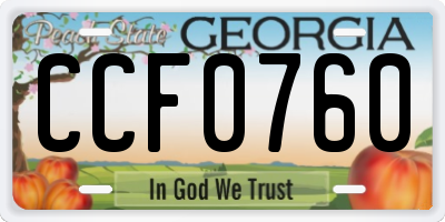 GA license plate CCF0760