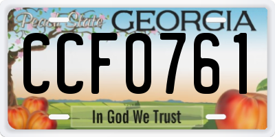 GA license plate CCF0761