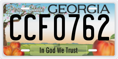 GA license plate CCF0762