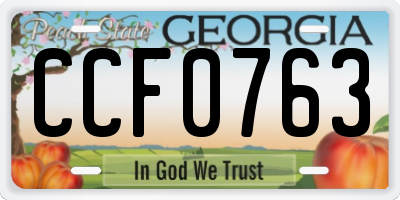 GA license plate CCF0763