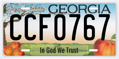 GA license plate CCF0767