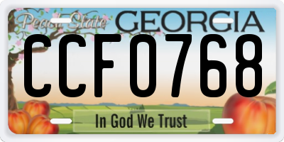 GA license plate CCF0768