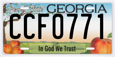 GA license plate CCF0771