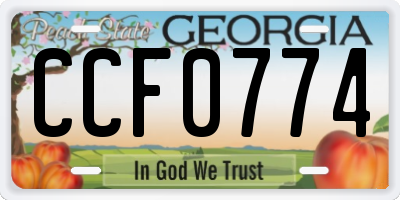 GA license plate CCF0774