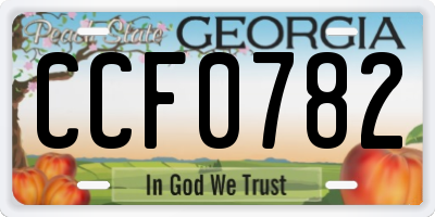 GA license plate CCF0782
