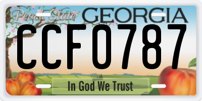 GA license plate CCF0787