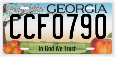 GA license plate CCF0790