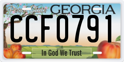 GA license plate CCF0791