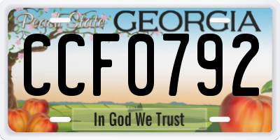 GA license plate CCF0792