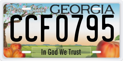 GA license plate CCF0795