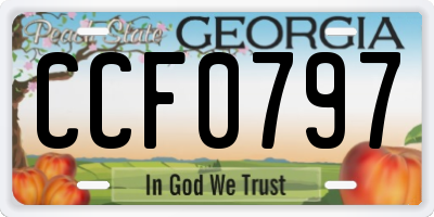 GA license plate CCF0797