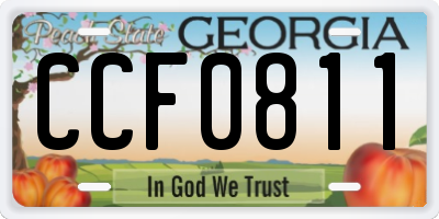 GA license plate CCF0811